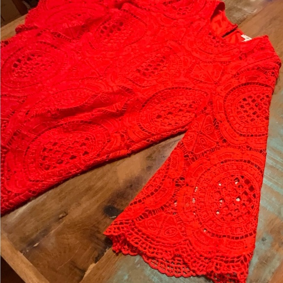 JODIFL Red Lace Blouse - Picture 2 of 5